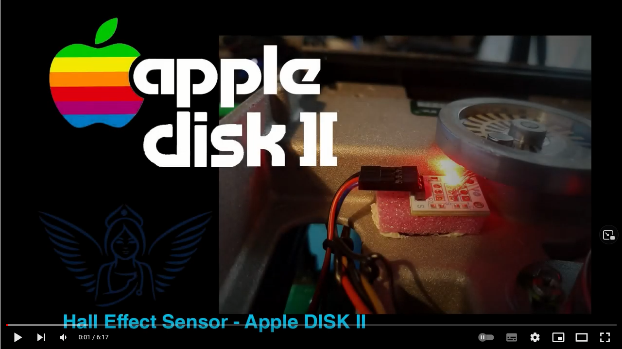 Install hall effect sensor on Apple DISK II drive === Pauline FDC powered by HxC